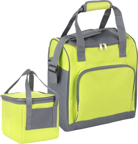 Basis - Sterke koeltas set - 25 + 10 Liter - Coolerbag - Groen