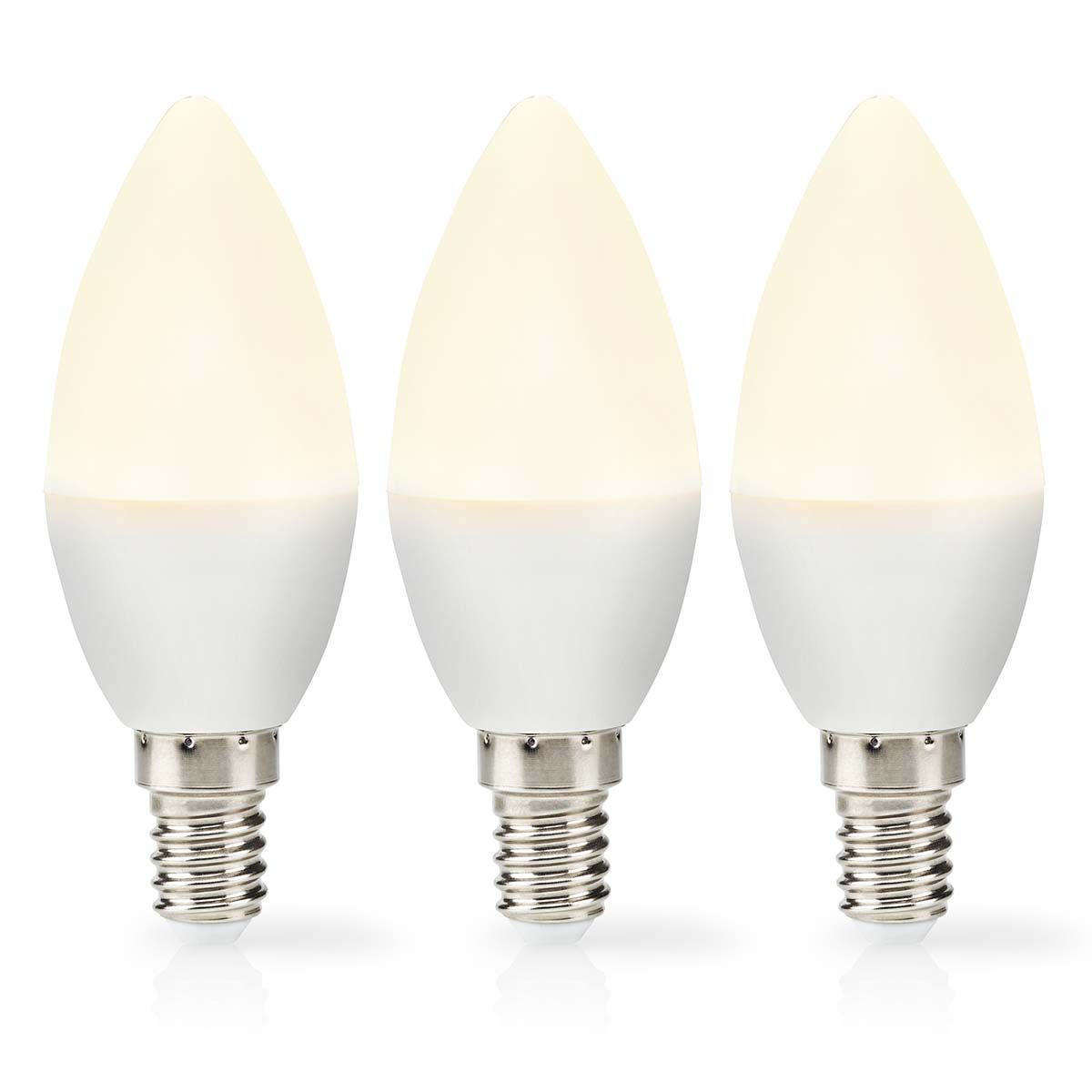 Nedis LED Lamp E14 - Kaars - 4.9W - 470 lm - 2700K - Warm Wit - 3 Stuks