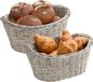 Kesper Panier à pain/fruit - 2x - gris clair - ovale - L28 x L21 x H13 cm