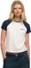 Superdry Essential Logo Retro T-shirt Dames Desert Bone gebroken wit/Diep marineblauw