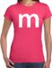 Bellatio Decorations Shoppartners Bv Letter M verkleed - carnaval t-shirt - roze - voor dames - M en M serie - kostuum M