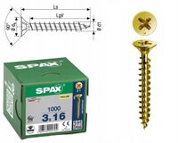 SPAX Universele Houtschroeven YELLOX 3x16mm - 1000 stuks