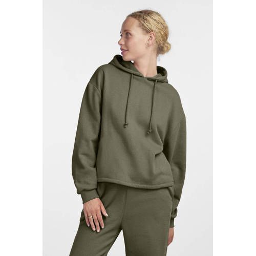 PIECES hoodie PCCHILLI olijfgroen