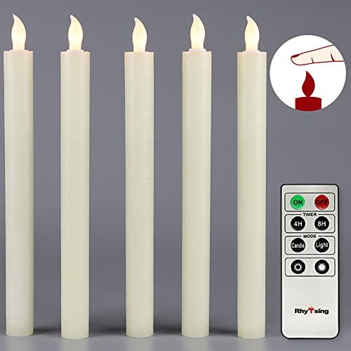Rhytsing 5 vlamloze LED-staafkaarsen - 25 cm - met timer, afstandsbediening en batterijen