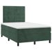 VidaXL Boxspringbed met matras, donkergroen, 120x190 cm, fluweel