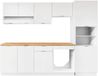 Vente-unique Ensemble de cuisine complet + meuble colonne - Blanc et naturel - CARMEO
