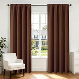 CUCRAF Verduisterende gordijnen, 2 panelen, 132 cm breed x 114 cm lang, bruin