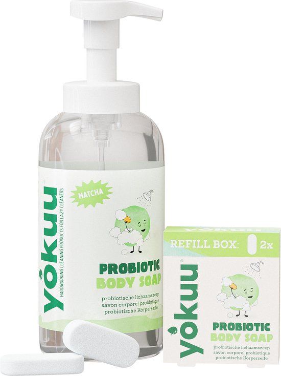 Yokuu Probiotische Body Soap Matcha - Startkit 1 Parel en 1 Spray