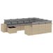 VidaXL 11-delige Tuinset met Kussens Poly Rattan Beige