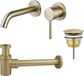 FortiFura Calvi Slim Wastafelkraanset - Messing geborsteld (goud)