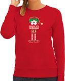 Bellatio Decorations foute kersttrui/sweater dames - Drank Elf - rood - Kerst elfje XXL
