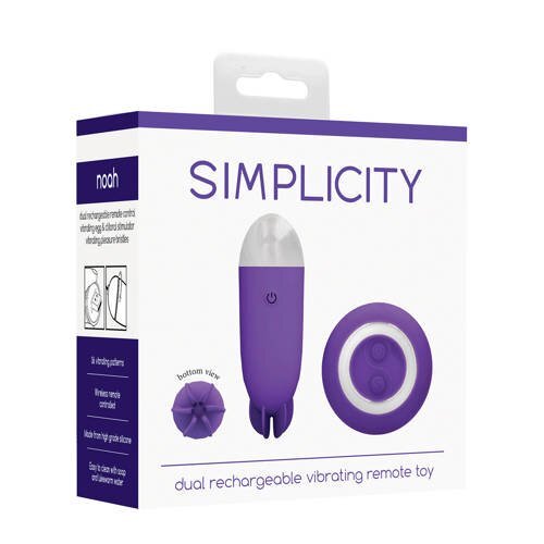 Simplicity Noah - Dual Rechargeable Vibrating Remote Toy - Purple