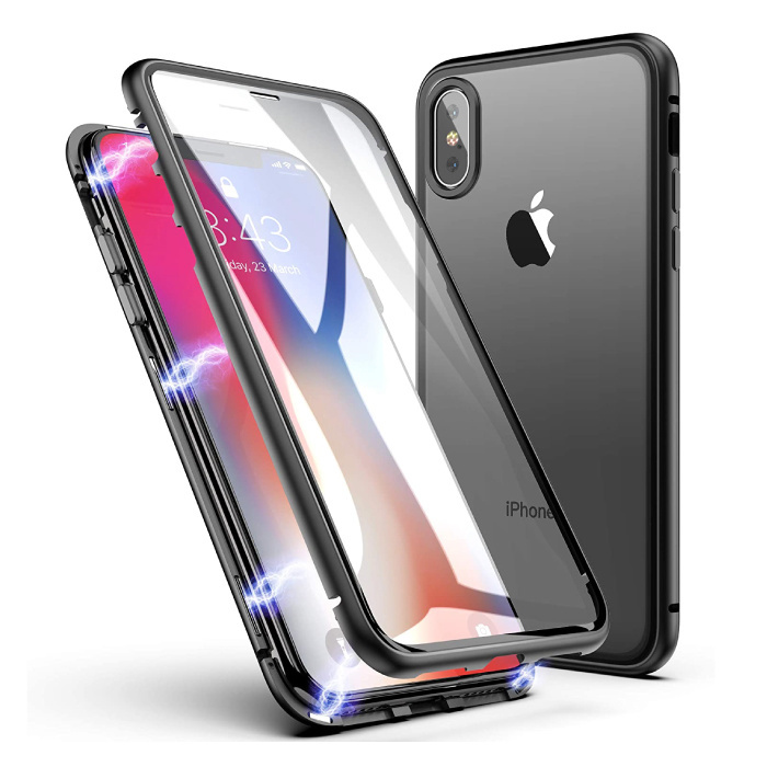 Stuff Certified iPhone XR Magnetisch 360° Hoesje met Tempered Glass - Full Body Cover Hoesje + Screenprotector Zwart