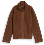 Tom Tailor Teddy-sweatjack met opstaande kraag - Maat S - new camel