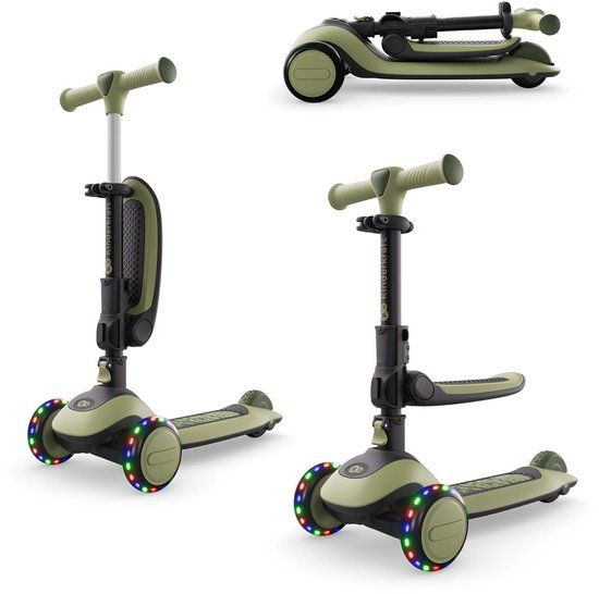 Kinderkraft HALLEY 2 2-in-1 Loopfiets en Driewieler Step - Groen