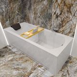 Badland SHEA ligbad 170 x 70 cm wit met styropor ombouw met hoofdsteun met bamboe badplank