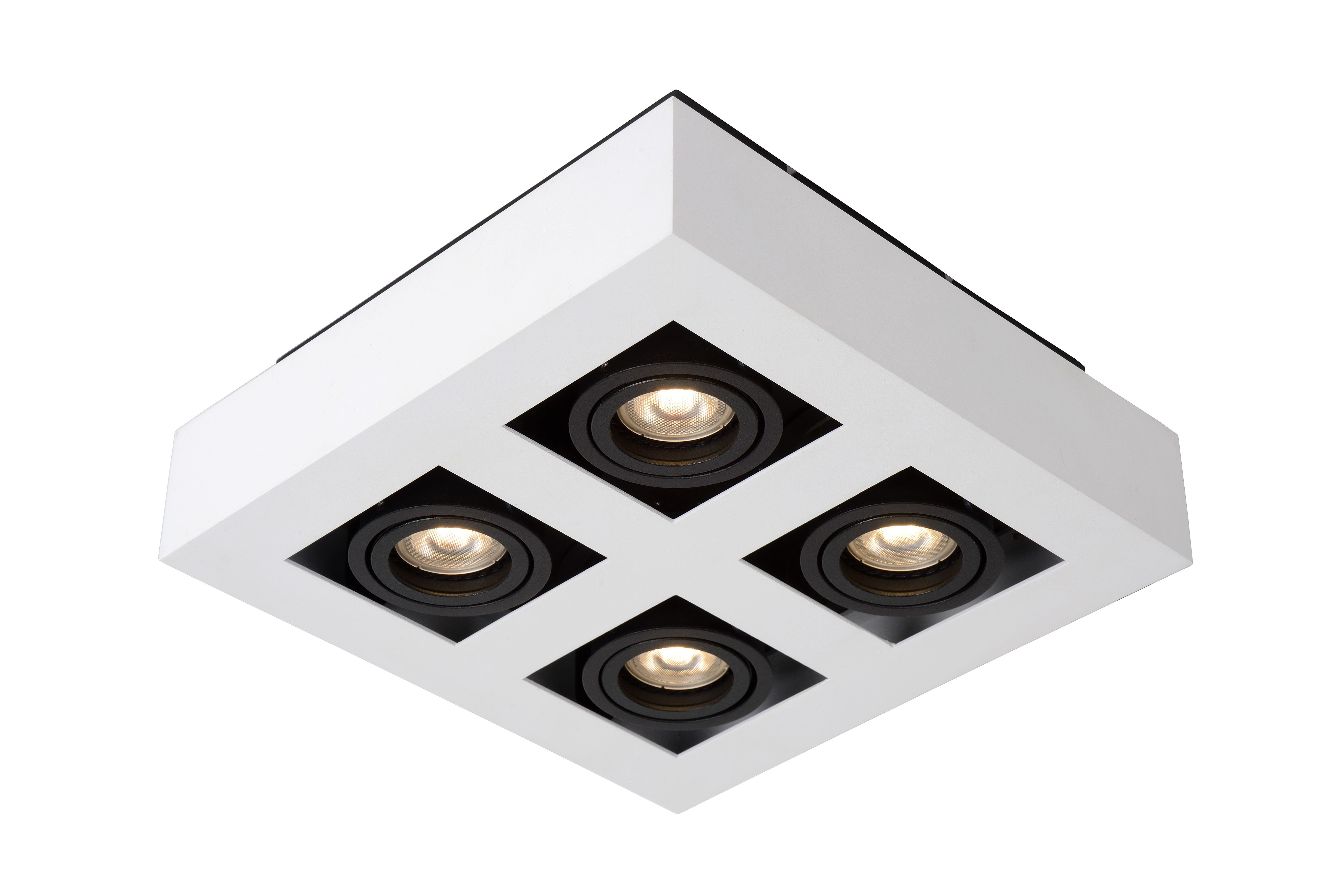 Lucide XIRAX Plafondspot - LED Dim to warm - GU10 - 4x5W 2200K/3000K - Wit