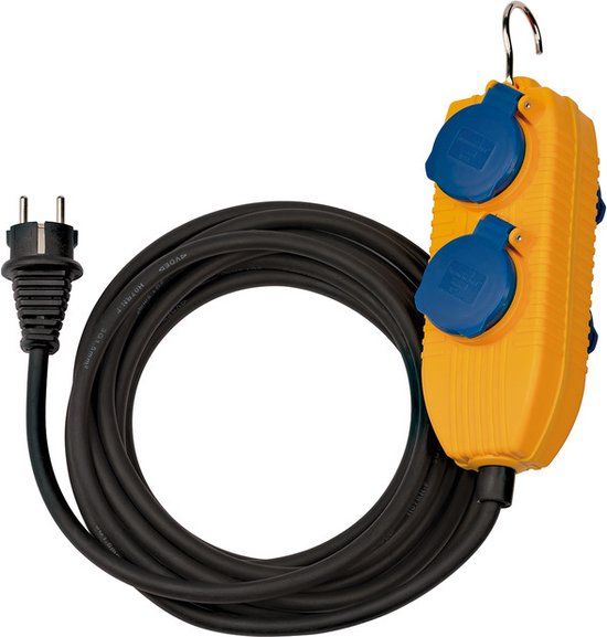 Brennenstuhl Verlengsnoer IP54 - 4-voudig - 5m - Geel