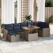 Maison Exclusive - Ensemble de meubles de jardin 8 pièces avec canapé, coussins inclus, en polyrotin marron avec un cadre en bois d'acacia