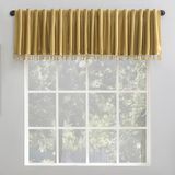Sun Zero Greyson Faux Dupioni zijden kralen kwastjes thermische extreme totale verduisterende achterkant tab gordijn volant, 127 x 43 cm, goud