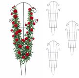 Relaxdays Planten klimrek - set van 4 - 100x40 cm - metaal - zwart
