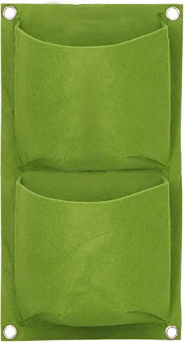 KJG Verticale Tuin - Hangende Plantenzak - 2 Vakken - 22 x 41 cm - Groen