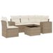 VidaXL 5-delige Loungeset met kussens, poly rotan, beige