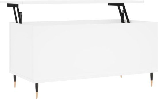 vidaXL Salontafel 90x44,5x45 cm bewerkt hout wit
