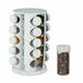Relaxdays kruidencarrousel met marmerlook, draaiend kruidenrek, 360°, inclusief 20 potjes, HxØ: 33,5 x 19 cm, rvs, wit