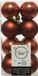 Decoris kleine kerstballen - 16x st - terra bruin - 4 cm - kunststof