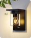 EDISHINE Lampe murale d'extérieur avec détecteur de mouvement, aluminium et verre transparent, étanche IP44, douille E27, lampe murale moderne pour porte d'entrée et façade