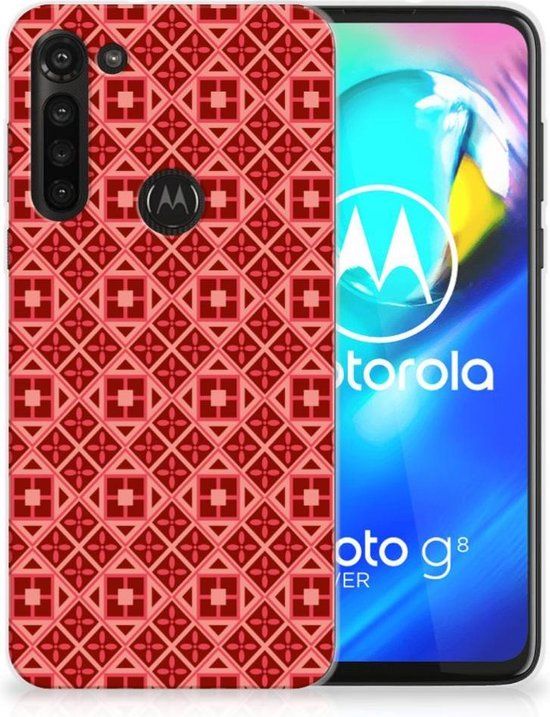 B2Ctelecom GSM Hoesje Motorola Moto G8 Power - Back Cover - TPU - Batik Red