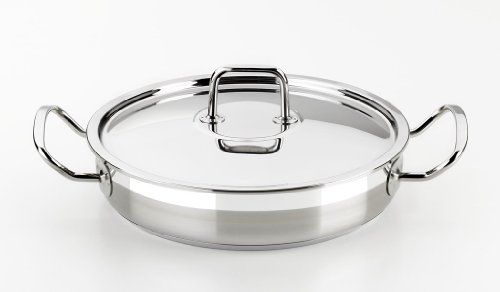 Braisogona BRA Profesional - Lage braadpan met deksel, 24 cm, 18/10 roestvrij staal