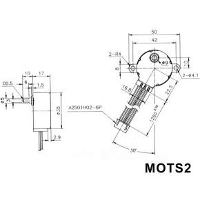 - Stappenmotor 12vdc 60ma (hoek 7.5° / 85 Stappen)