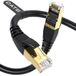 DbillionDa Cat8 Ethernet-kabel, 1.8M Heavy Duty High Speed 26AWG Cat8 LAN netwerkkabel 40 Gbps, 2000 Mhz met vergulde RJ45-connector, Weerbestendig S/FTP UV-bestendig voor Router, ZWART, Cat8-6 m