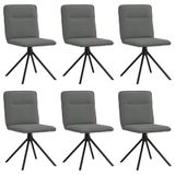 vidaXL Eetkamerstoelen 6 stuks stof donkergrijs