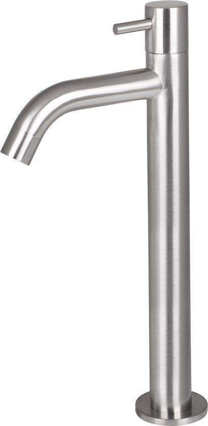 Differnz Wastafelkraan - Koudwaterkraan - Hoog - 28.5 cm - Mat Chroom