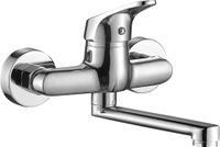 Kuchinox BADLAND Wastafelmengkraan, muurmodel, ORIS. Chrome badkamerkraan