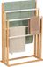 Relaxdays Handdoekenrek Bamboe 6 Stangen Vrijstaand 82x55x24 cm Natuur/Wit