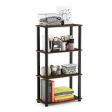 Furinno 4-laags multifunctioneel rek met vierkante buis, hout, Columbia Walnoot/zwart, 29,46 x 59,94 x 109,86 cm