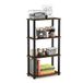 Furinno 4-laags multifunctioneel rek met vierkante buis, hout, Columbia Walnoot/zwart, 29,46 x 59,94 x 109,86 cm