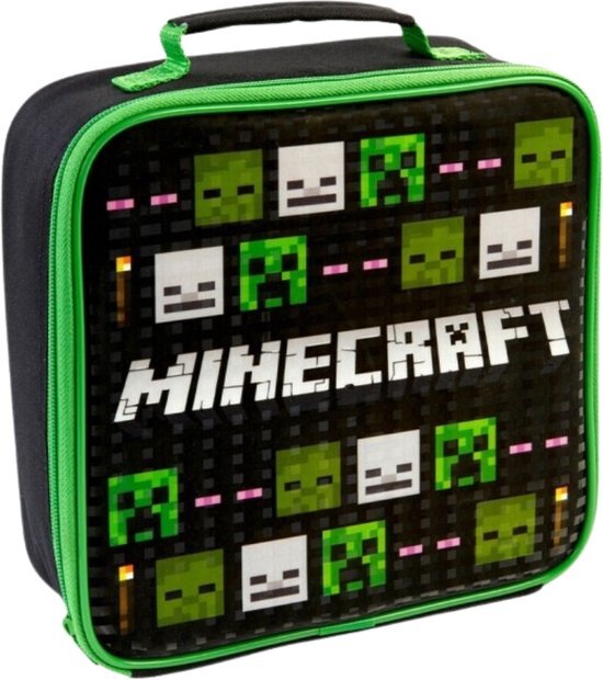 Minecraft Creepers Lunchtas geïsoleerd 20 x 23 x 8 CM