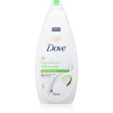 Dove Verfrissend doucheschuim, dermo-natuurlijke vochtverzorging, komkommer en groene thee, 1/4 vochtinbrengende crème, dermatologisch getest, douchegel voor dames en heren, 100% gerecyclede fles* 750