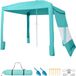 VEVOR Strandcabana, 240x240cm Strandtent met Zijwanden, UPF 50+ Zonbescherming, Strandpaviljoen met Zandzakken, In Hoogte Verstelbaar en Draagbaar Zonnescherm, Groen