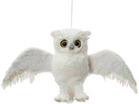 Decoris Kaemingk Uil kunstbont l12b28h16 cm wit kerst Decoris