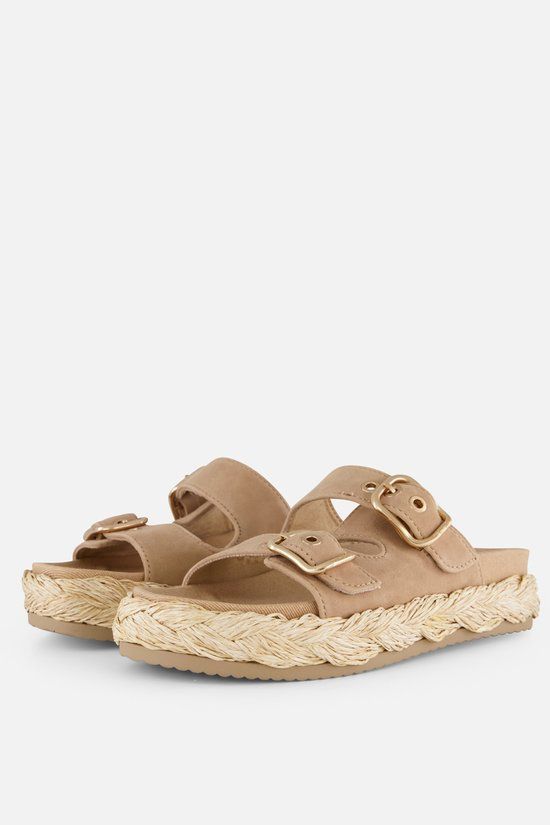Tamaris Slippers beige Leer - Maat 37