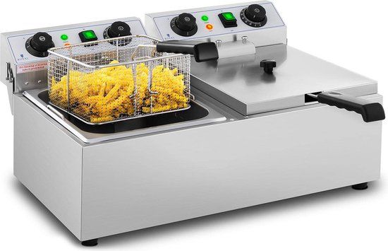Royal Catering Elektro-Friteuse - 2 x 10 Liter - Timer - 230 V
