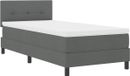 vidaXL Boxspring bed met hoofdeinde Donkergrijs 90 x 190 cm Stof