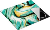 Chefcare Inductie Beschermer Abstracte Kunst - Groen met Gouden Verf - 57,6x51,6 cm