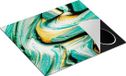 Chefcare Inductie Beschermer Abstracte Kunst - Groen met Gouden Verf - 57,6x51,6 cm